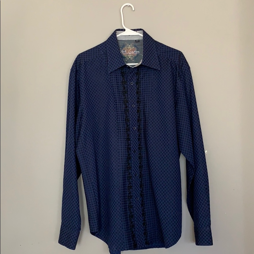 Robert Graham Check Black Blue Sport Shirts